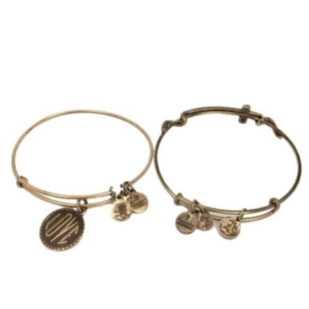 Alex and Ani Love and Cross Expandable Bangle Bracelets